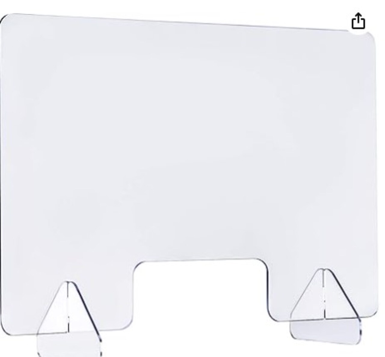 Sneeze Guard for Counter and Desk, Portable Acrylic Shield with 2 Removable Stands, Plexiglass Barrier for Reception Office School (1)